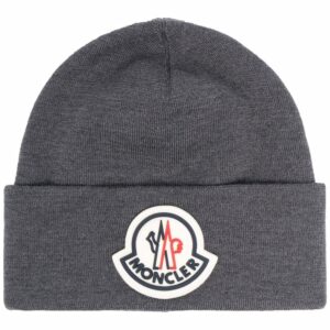 Moncler logo-patch wool beanie