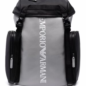 Emporio Armani logo-print two-tone backpack
