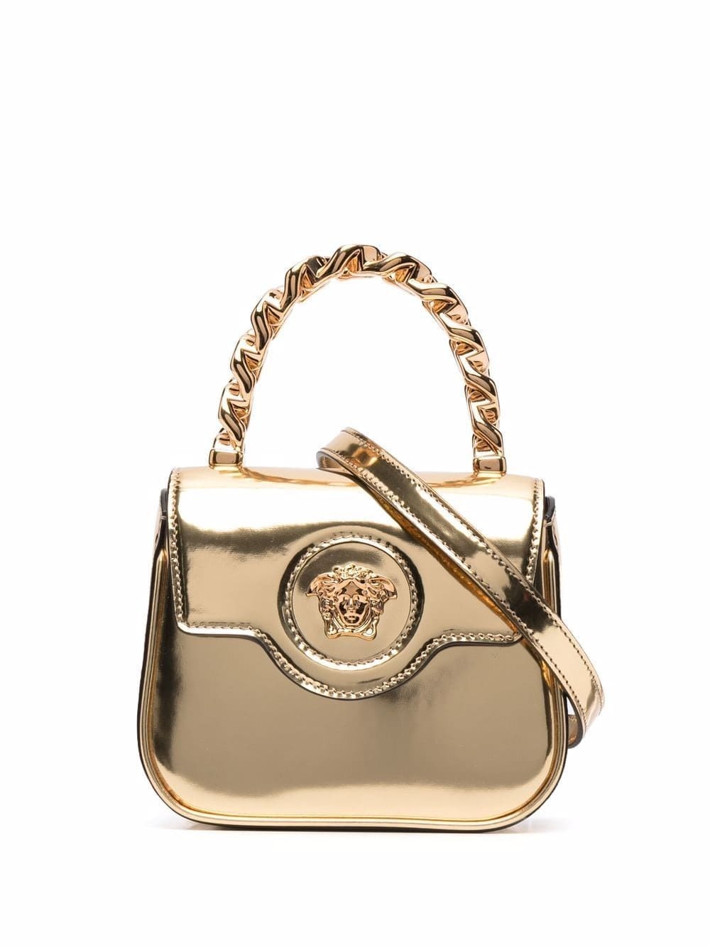 Versace La Medusa patent-leather mini bag