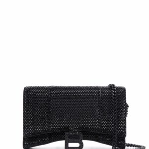 Balenciaga Hourglass crystal-embellished wallet-on-chain