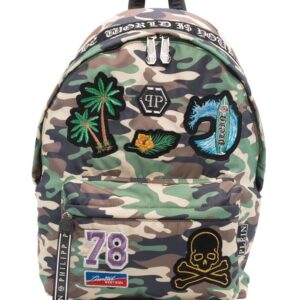 Phillip plein mixed-patches backpack