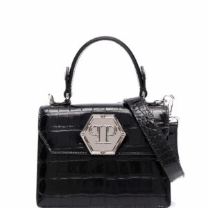 Philipp Plein Hexagon logo plaque tote bag