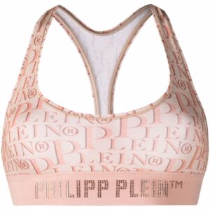 Philipp Plein logo-print studded bra