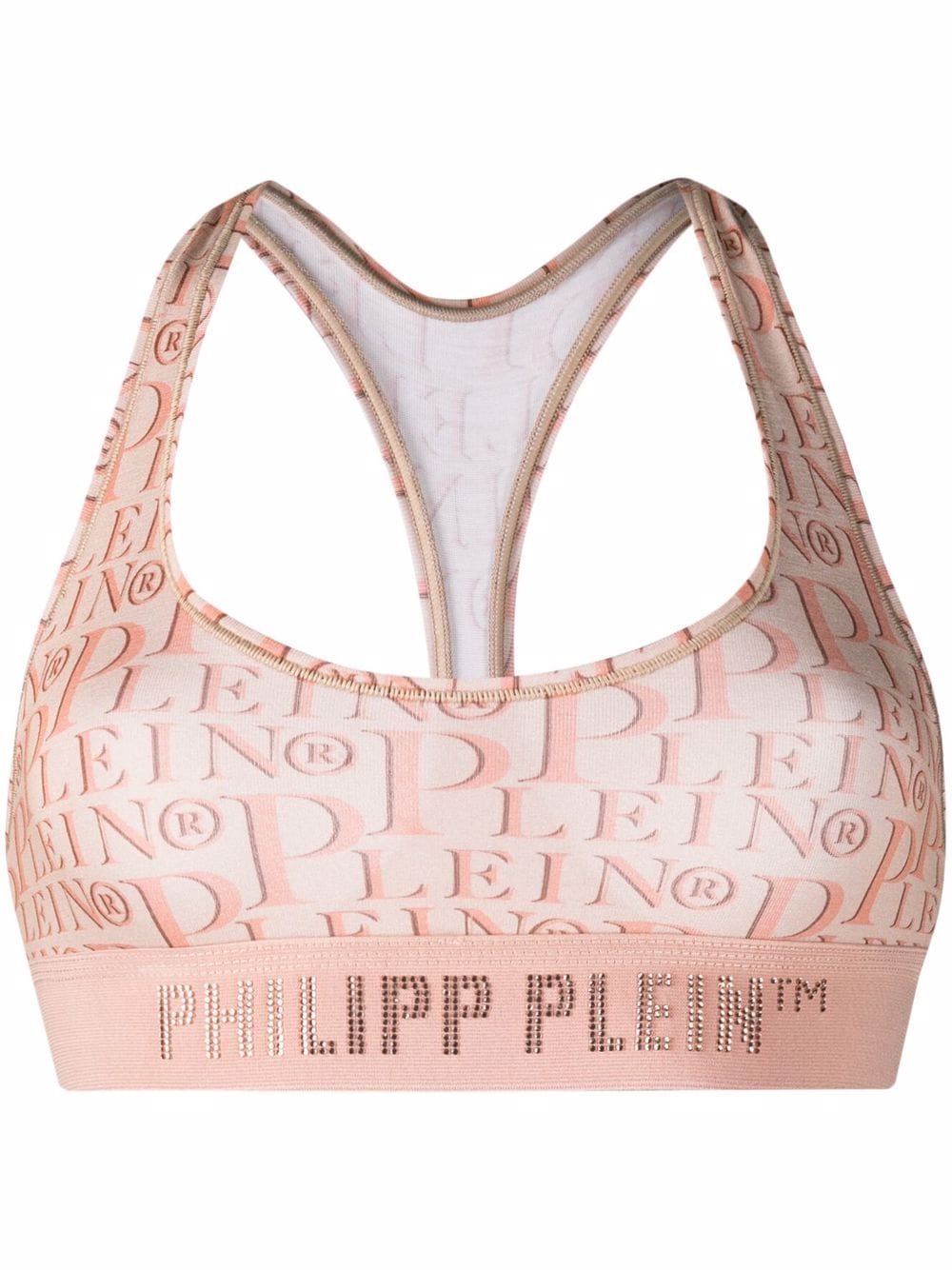 Philipp Plein logo-print studded bra