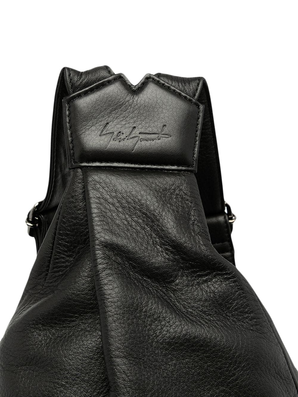 Discord Yohji Yamamoto logo-embossed leather backpack - Image 4