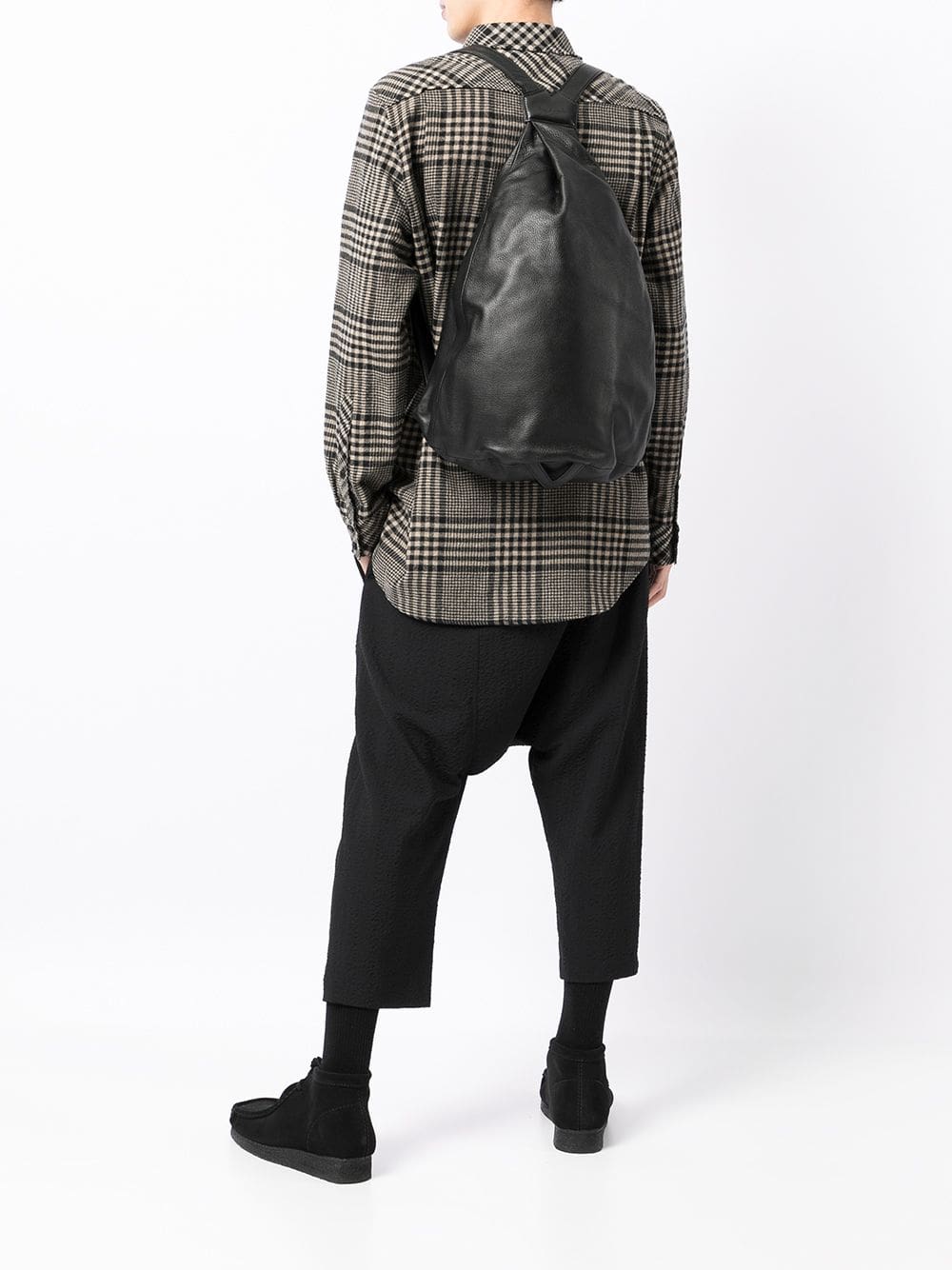 Discord Yohji Yamamoto logo-embossed leather backpack - Image 2