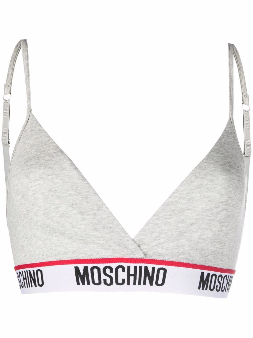 Moschino logo-tape triangle-cup bra
