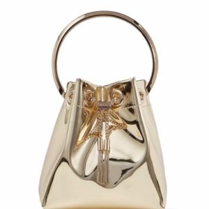 Jimmy Choo Bon Bon metallic-effect bucket bag