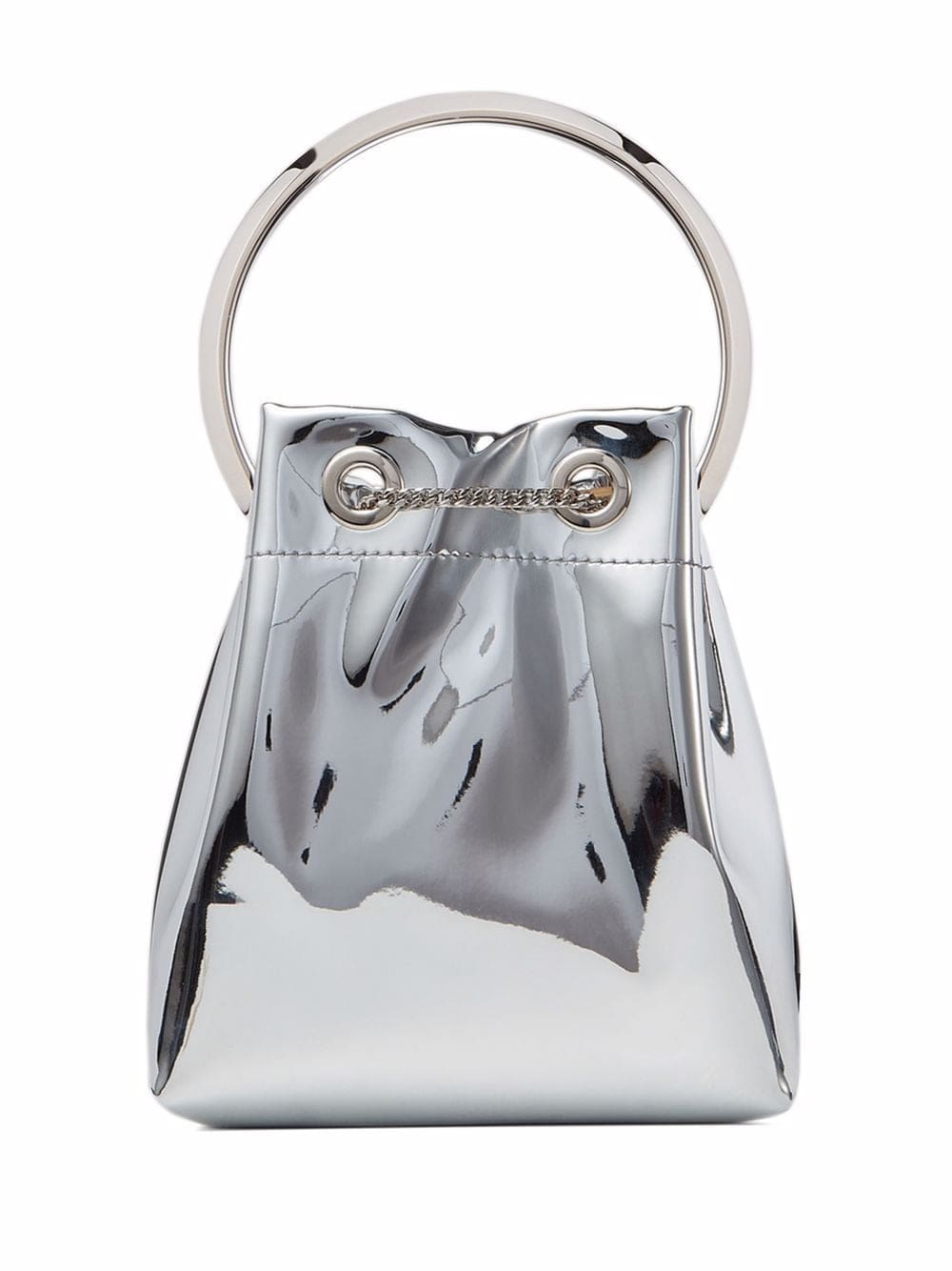 Jimmy Choo Bon Bon metallic-effect bucket bag - Image 3