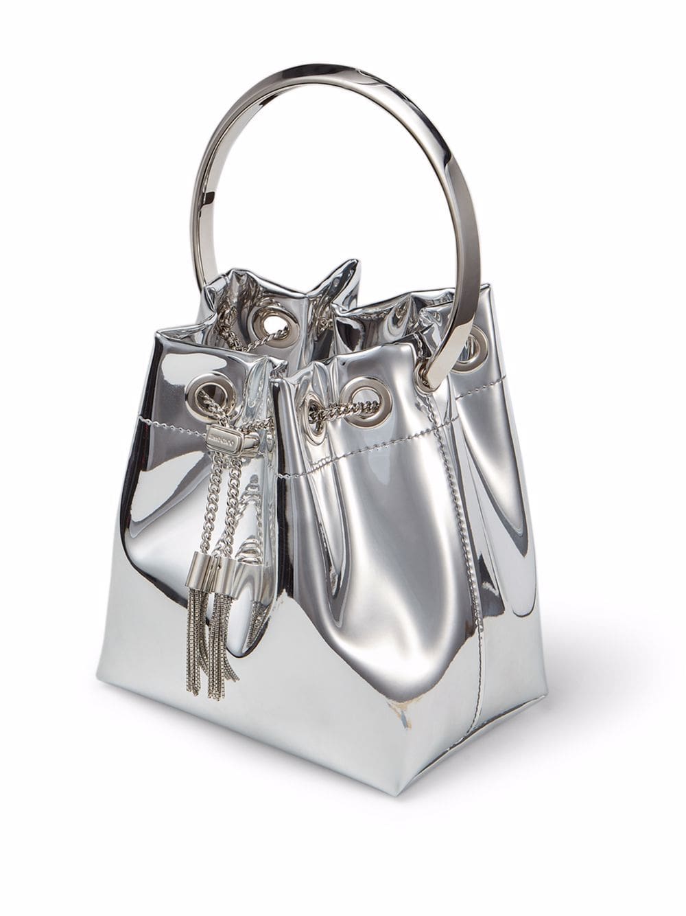 Jimmy Choo Bon Bon metallic-effect bucket bag - Image 4