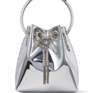Jimmy Choo Bon Bon metallic-effect bucket bag