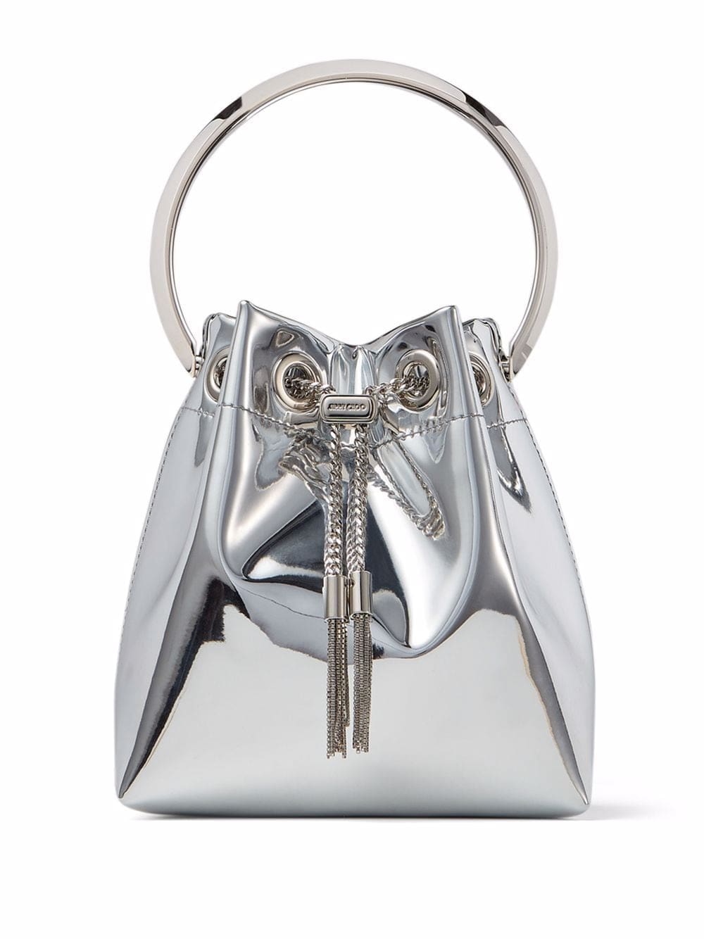 Jimmy Choo Bon Bon metallic-effect bucket bag