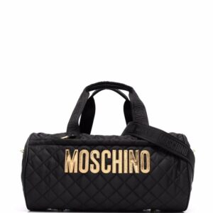 Moschino diamond-quilted logo holdall