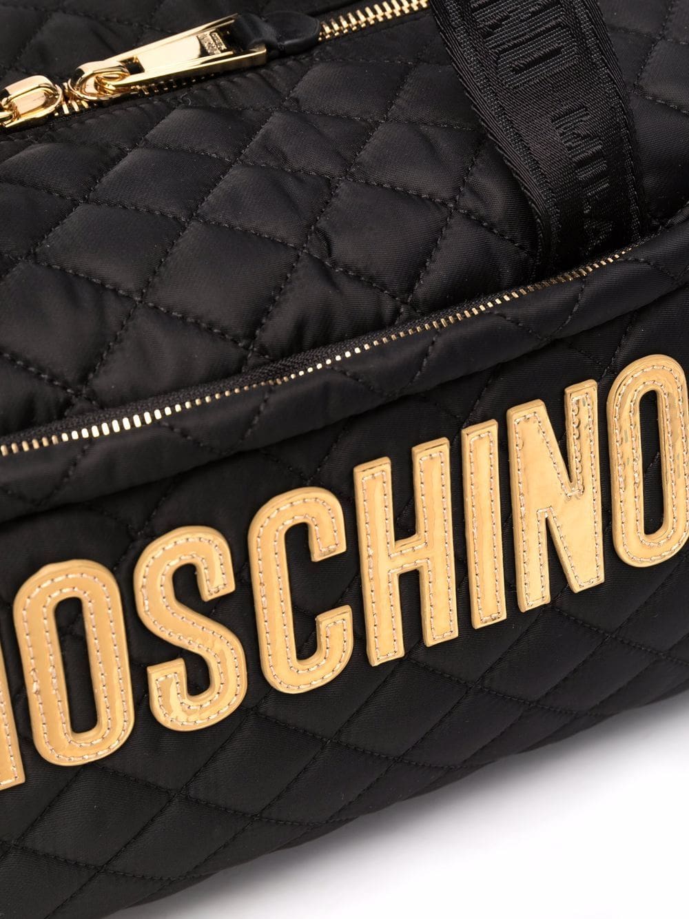 Moschino diamond-quilted logo holdall - Image 4