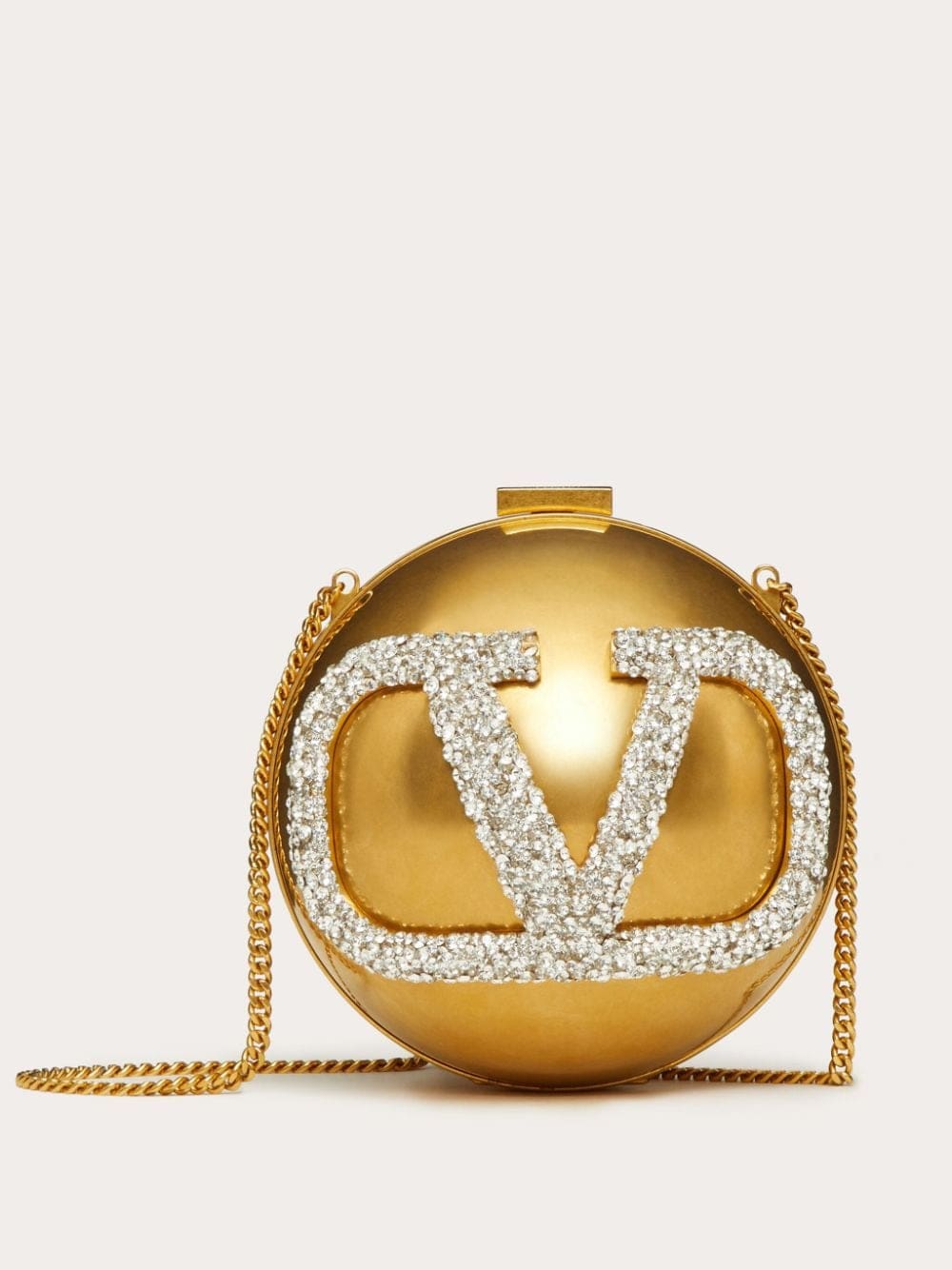 Valentino Garavani crystal-embellished Vlogo clutch