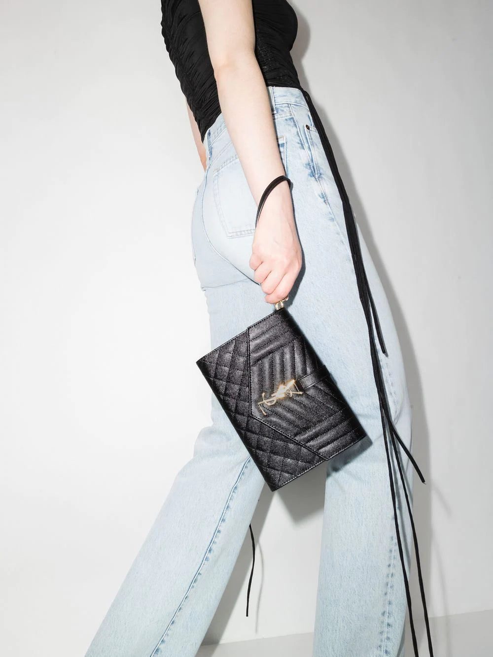 Saint Laurent Monogram envelope clutch bag. - Image 2