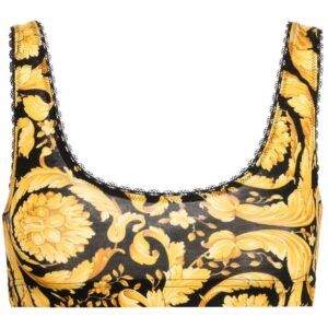 Versace  Barocco-print cotton bra