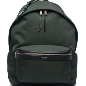 Saint Laurent City leather-trim backpack