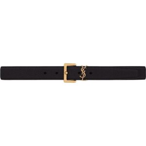 Saint Laurent  monogram-logo wide leather belt
