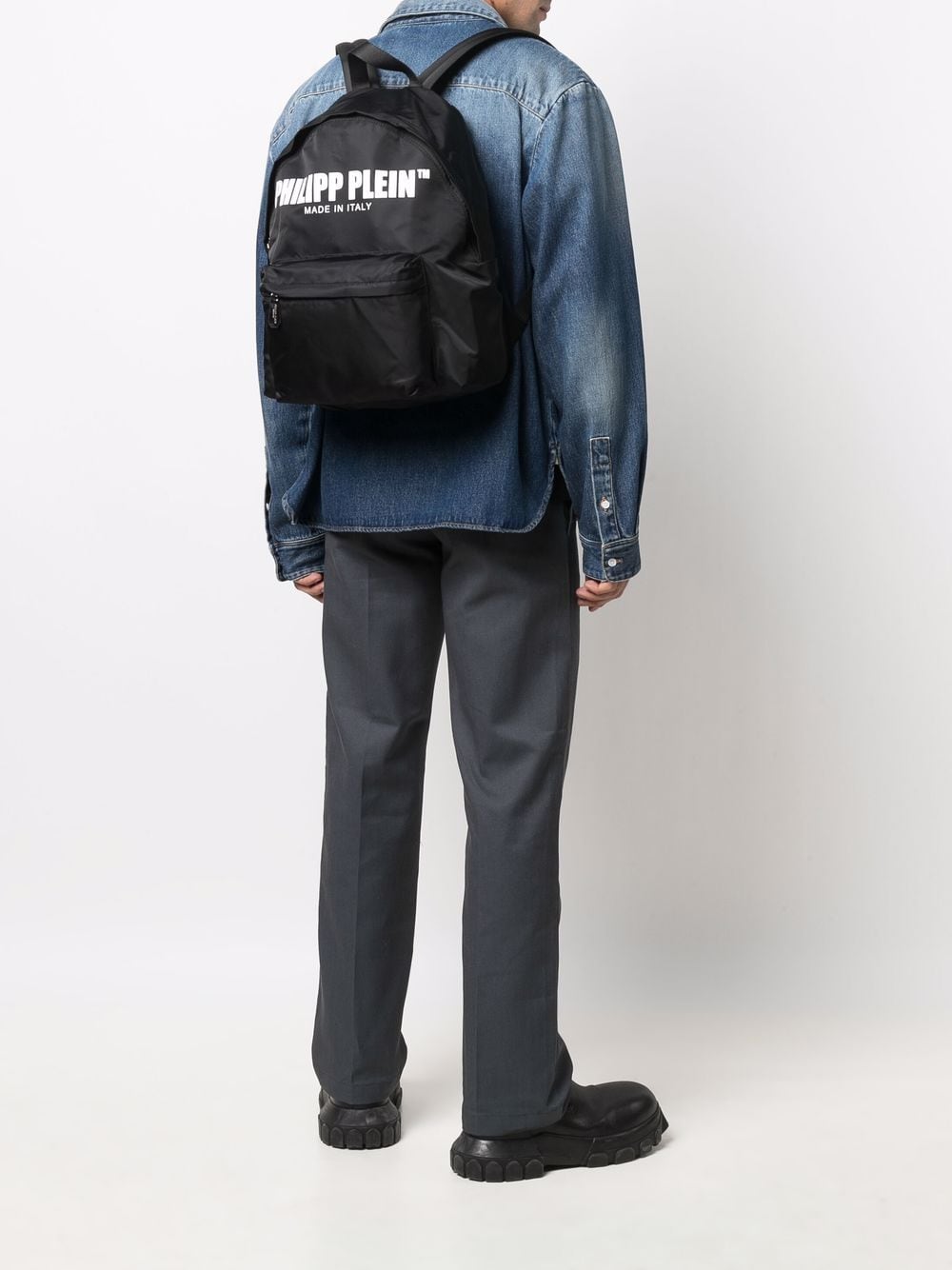 Phillip plein logo-print nylon backpack - Image 2