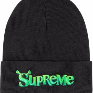 Supreme x Shrek logo beanie