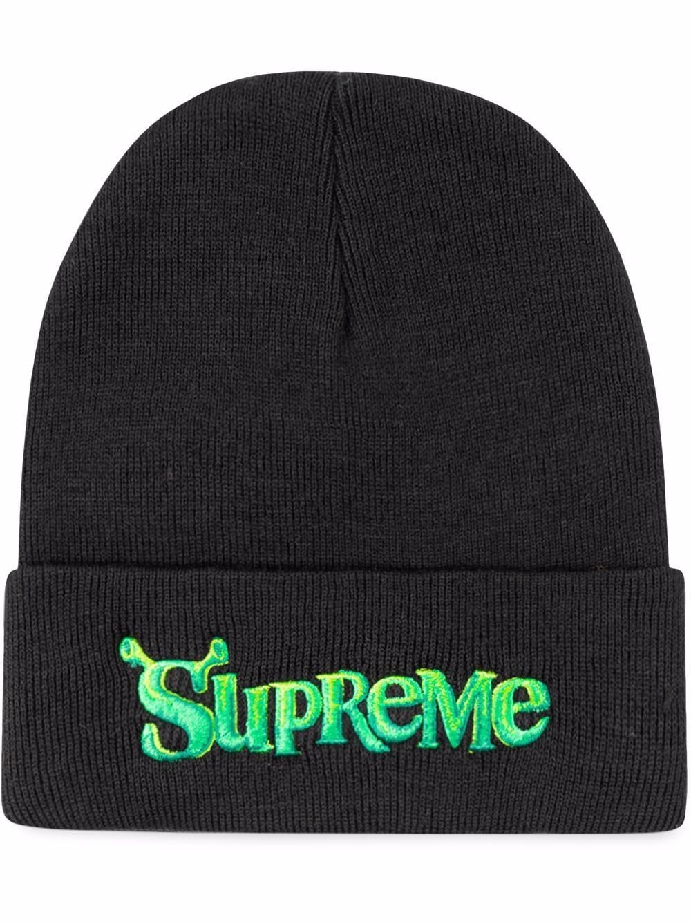 Supreme x Shrek logo beanie
