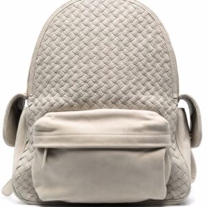 Eleventy woven panel leather backpack