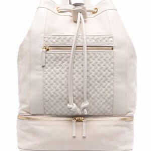Eleventy braided-panel leather backpack