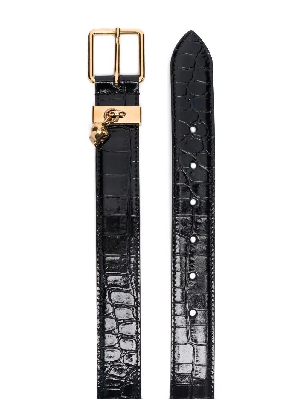 Alexander McQueen crocodile-effect leather belt - Image 2