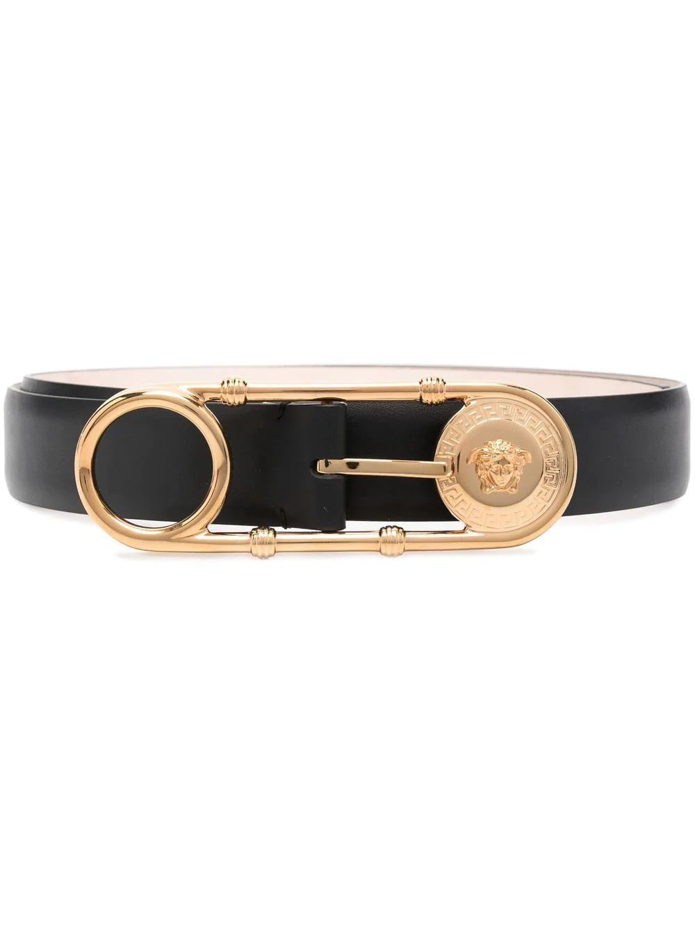 Versace safety pin-buckle leather belt