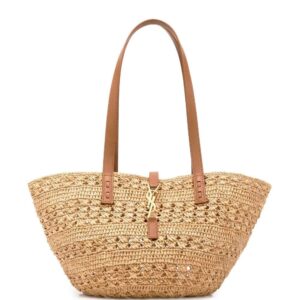Saint Laurent Pannier straw tote bag