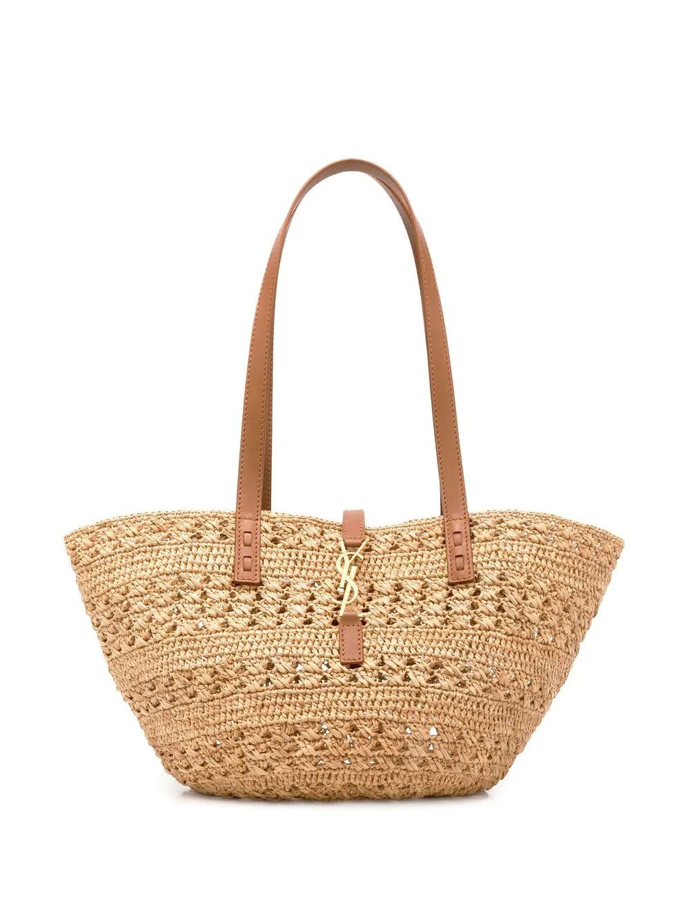Saint Laurent Pannier straw tote bag