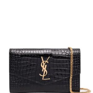Saint Laurent Uptown crocodile-effect crossbody bag