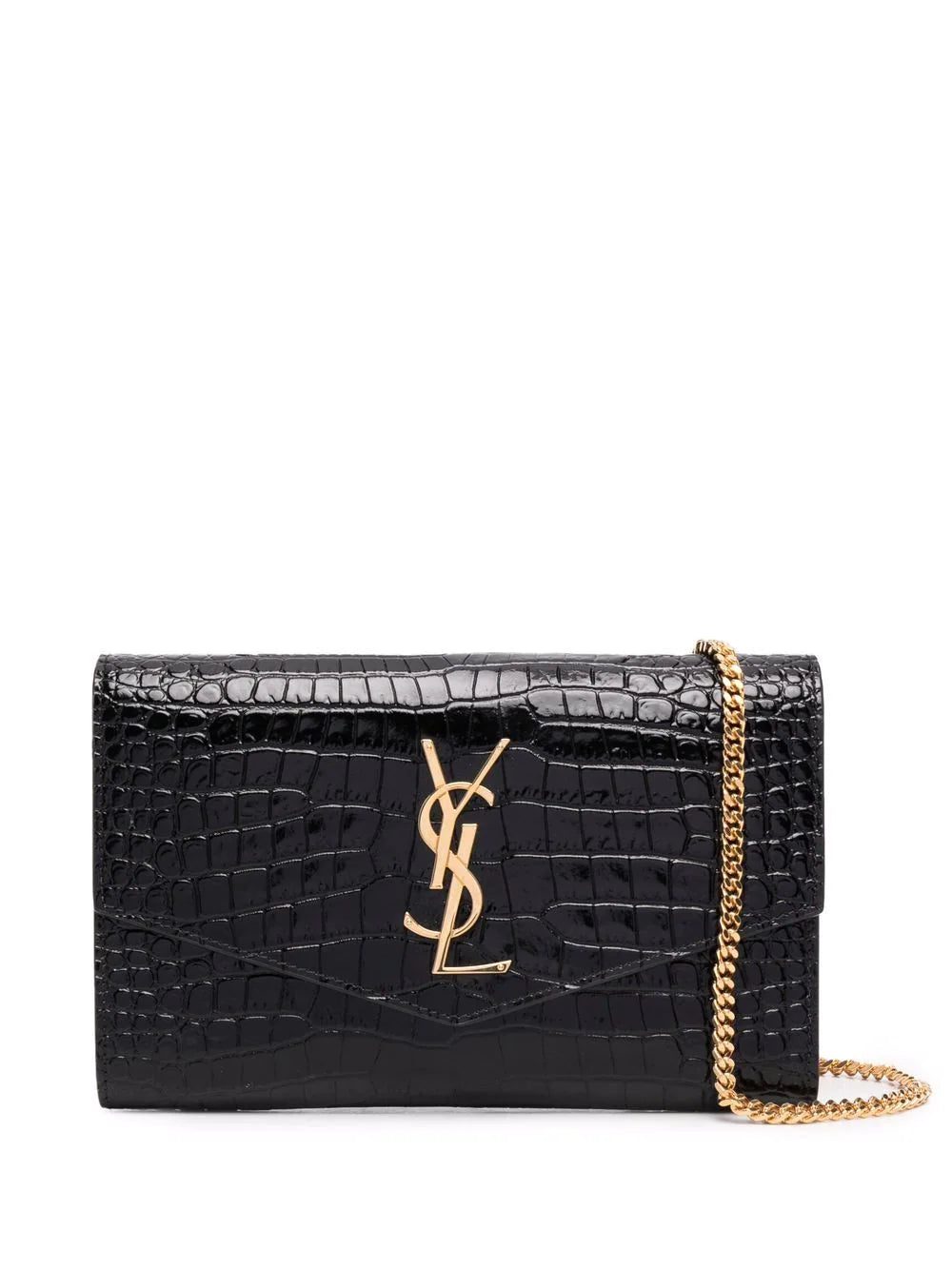 Saint Laurent Uptown crocodile-effect crossbody bag