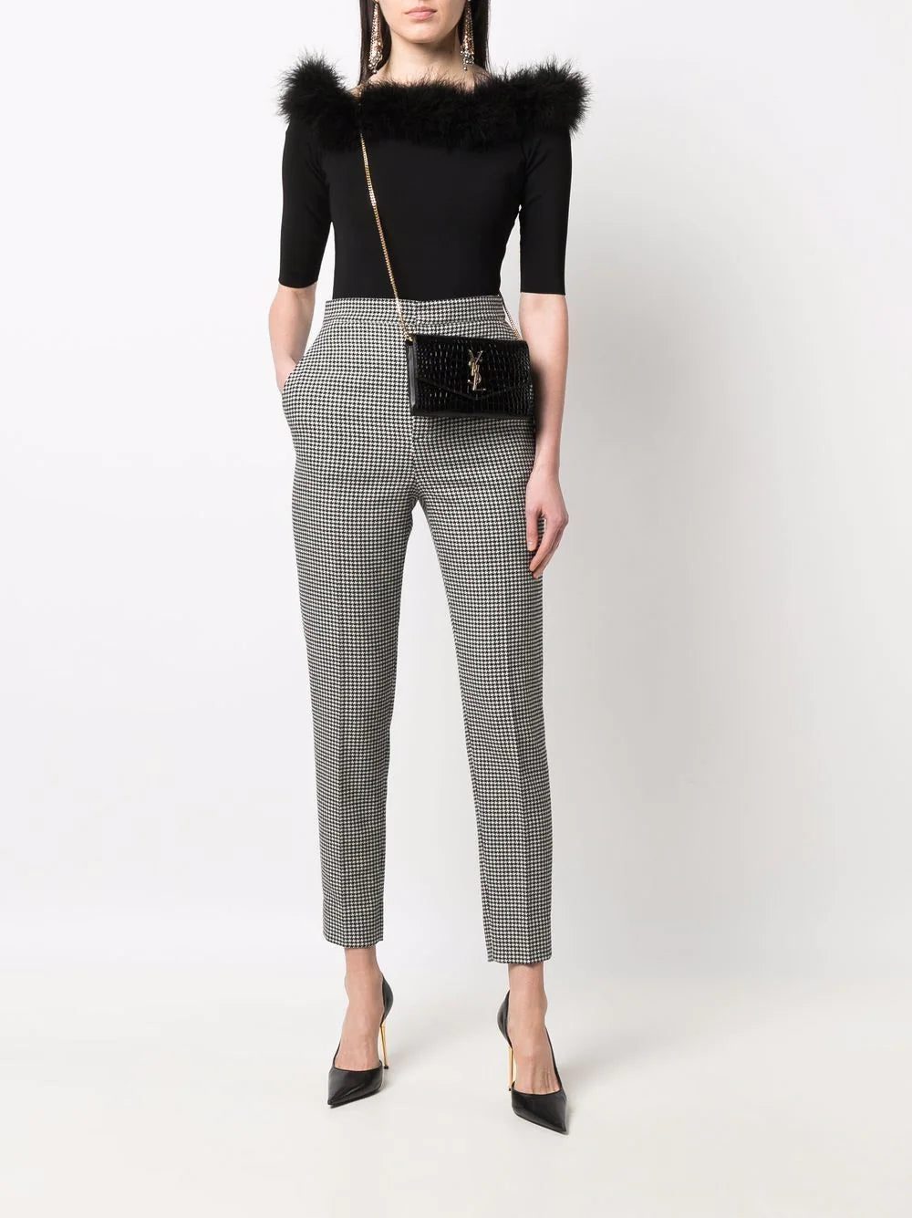 Saint Laurent Uptown crocodile-effect crossbody bag - Image 2