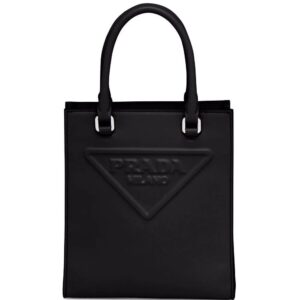 Prada logo-embossed tote bag