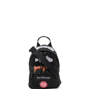 Balenciaga logo-patch zip-up backpack