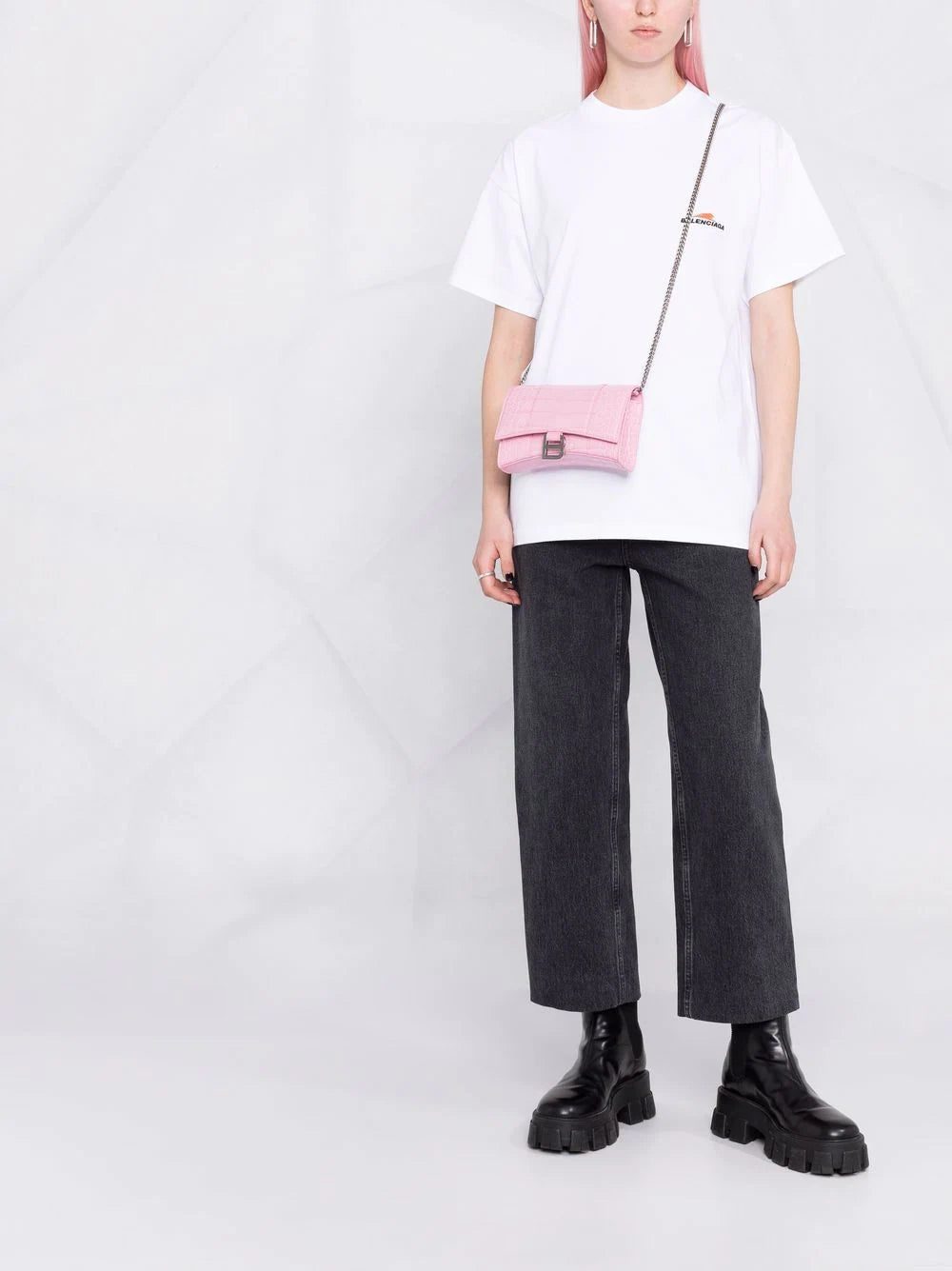 Balenciaga Hourglass crocodile-embossed chain wallet - Image 2