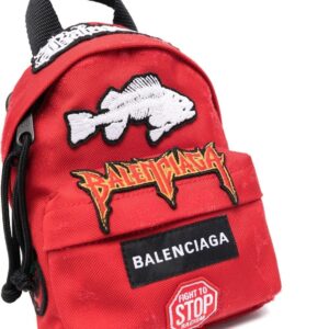 Balenciaga logo-patch zip-up backpack