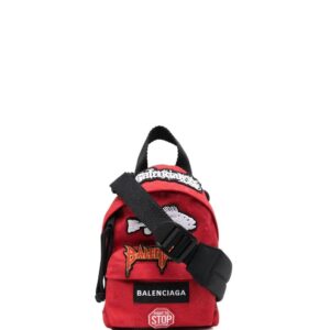 Balenciaga logo-patch zip-up backpack