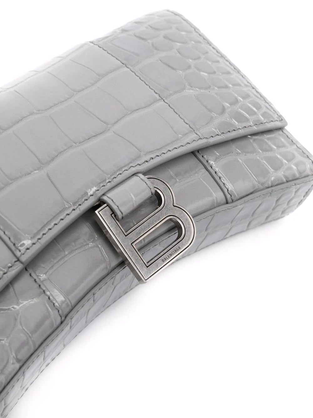 Balenciaga Hourglass crocodile-effect clutch bag - Image 4