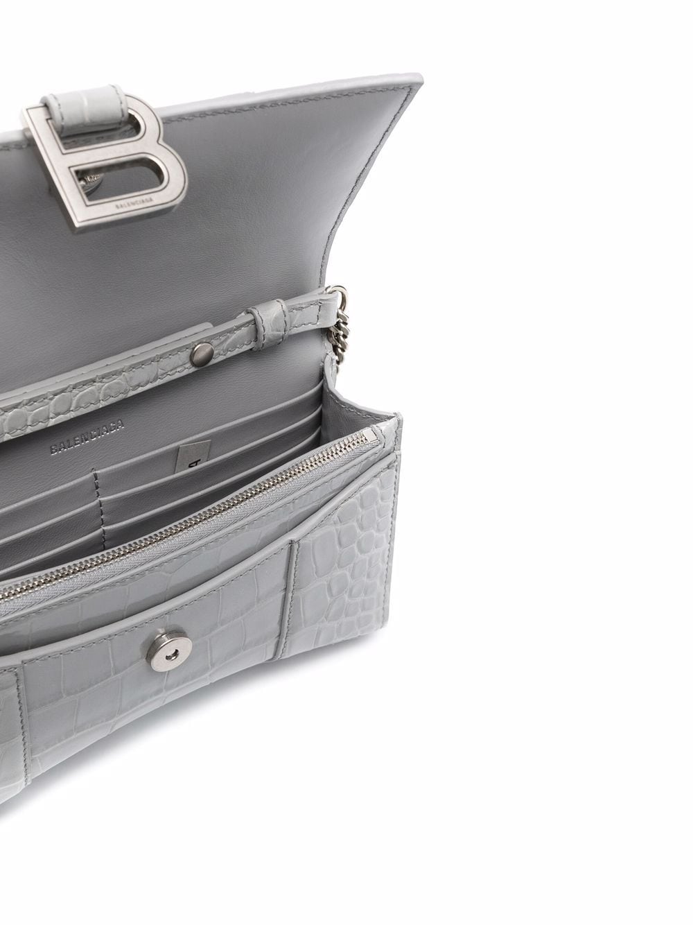 Balenciaga Hourglass crocodile-effect clutch bag - Image 2