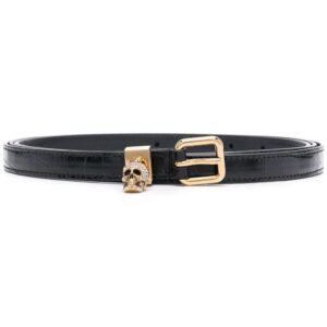Alexander McQueen  crocodile-embossed skull-charm belt