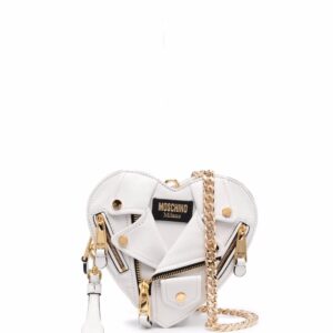 Moschino Heart Biker leather crossbody bag