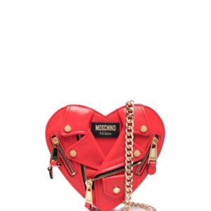 Moschino heart-shape moto shoulder bag