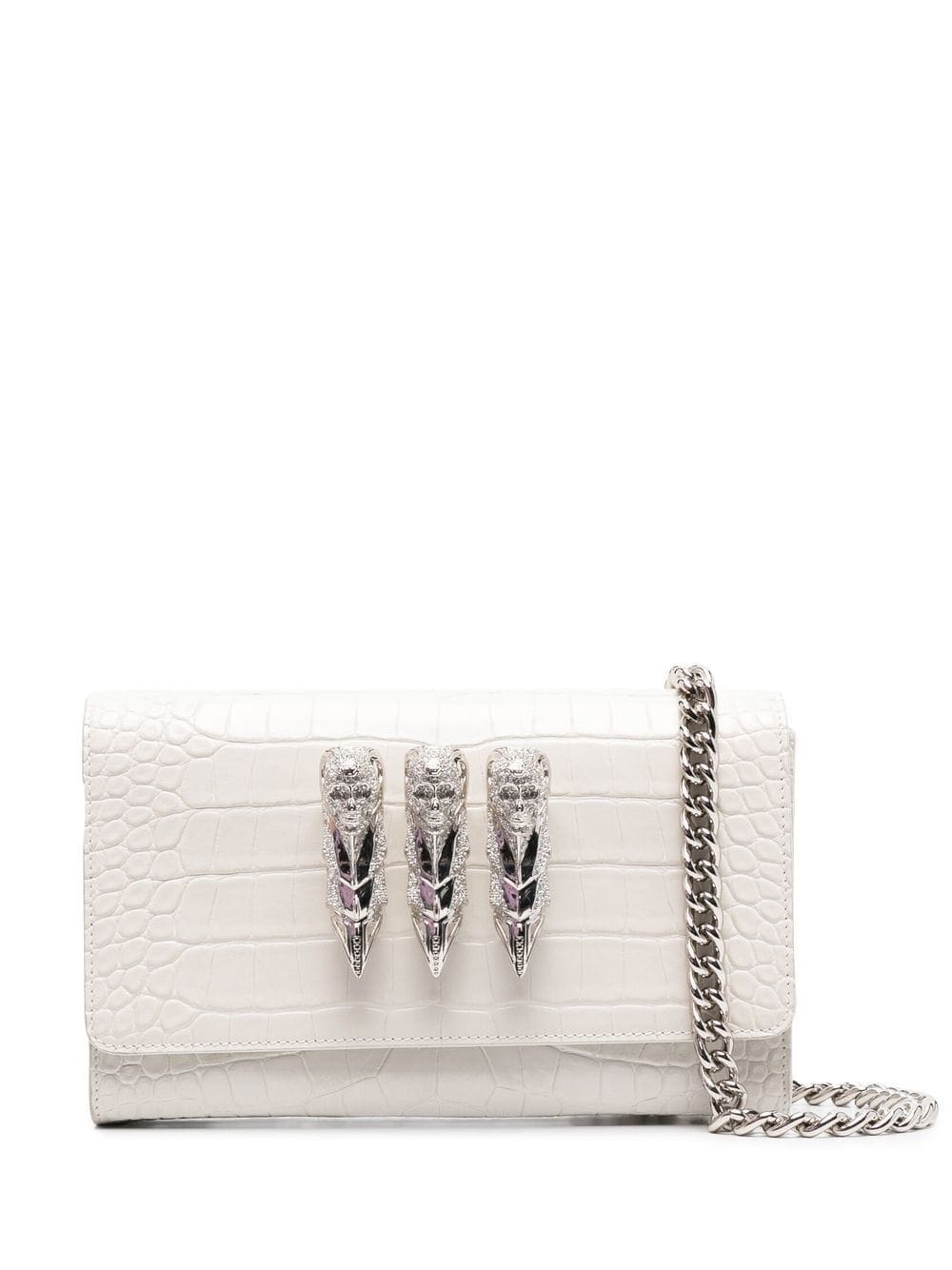 Philipp Plein skull-charm crossbody clutch bag