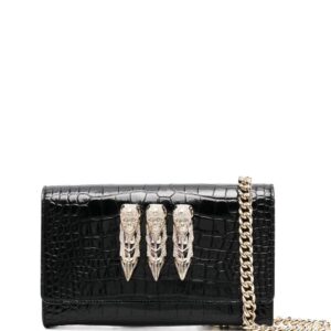 Philipp Plein crocodile-embossed crossbody clutch bag