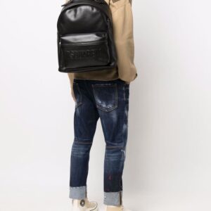 DSQUARED2 logo-embossed leather backpack