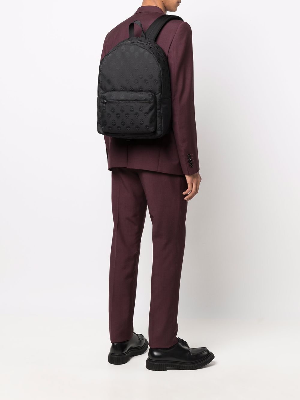 Alexander Mcqueen Biker Skull jacquard-logo backpack - Image 2