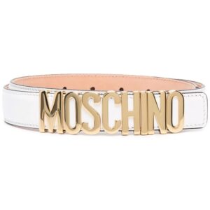 Moschino  logo-letter leather belt